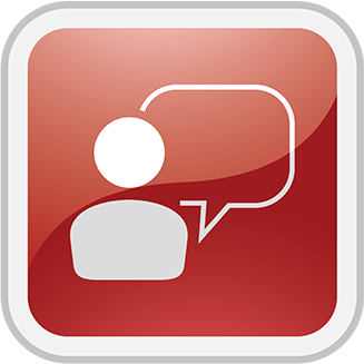 Icon displaying person speaking