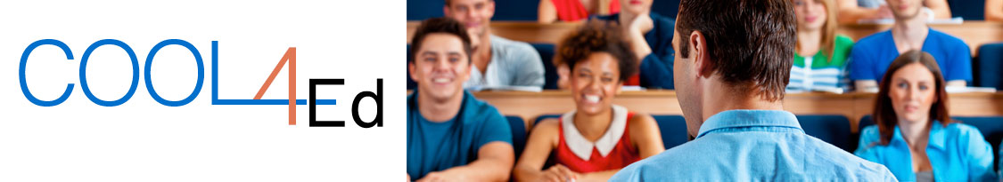 Image of an educator leading a class in a lecture hall.